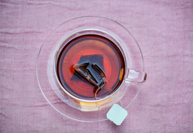 Foto gratuita vista aérea de té caliente