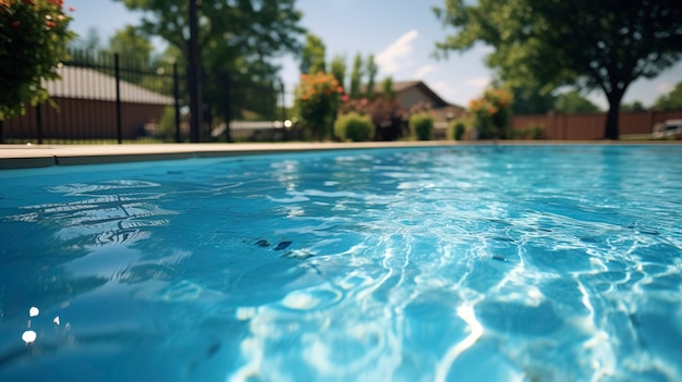Vista del agua en la piscina de un resort