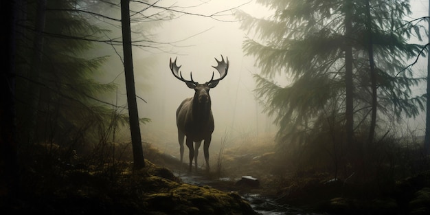 Foto gratuita vista del alce salvaje en la naturaleza