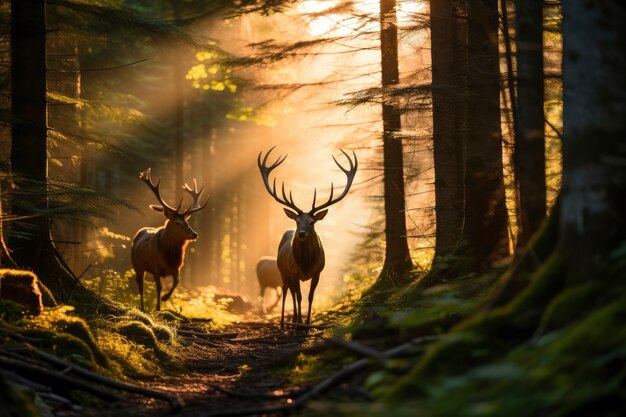 Vista de alces salvajes en la naturaleza