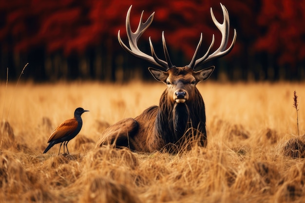 Foto gratuita vista de alces salvajes en la naturaleza