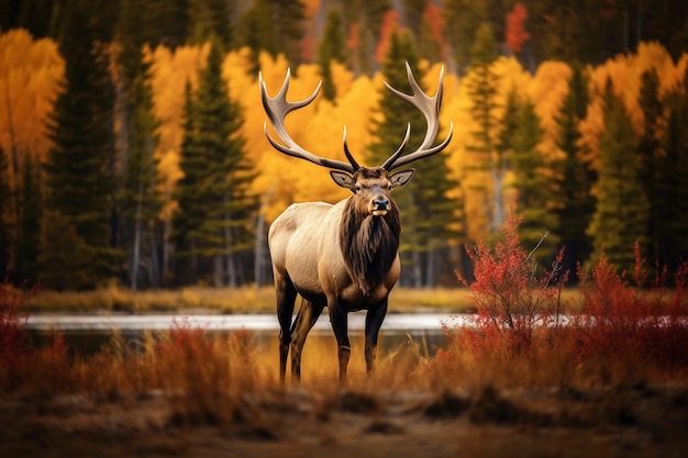 Foto gratuita vista de alces salvajes en la naturaleza