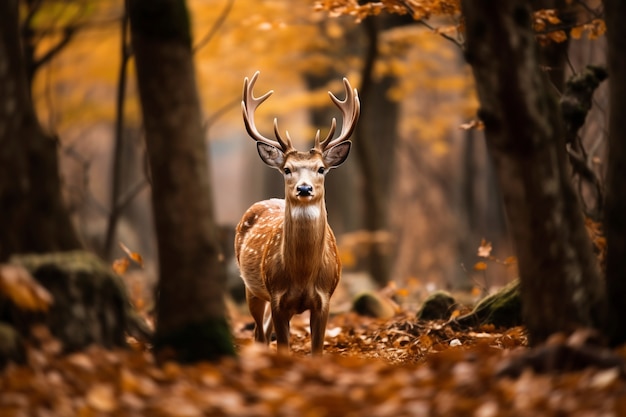 Foto gratuita vista de alces salvajes en la naturaleza