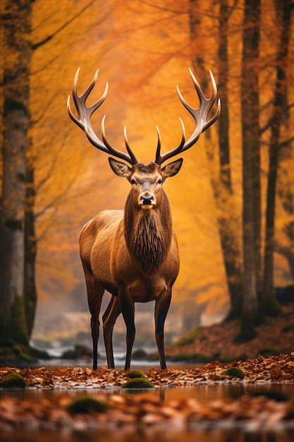 Vista de alces salvajes en la naturaleza