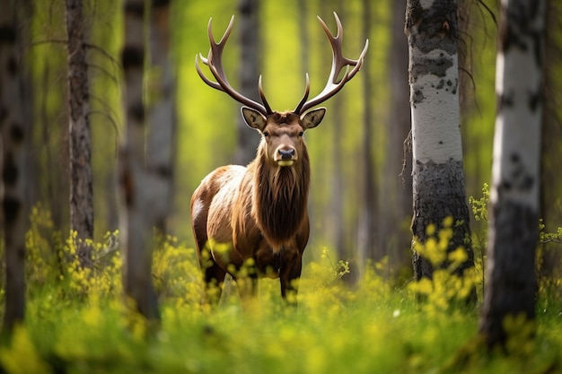 Foto gratuita vista de alces salvajes en la naturaleza