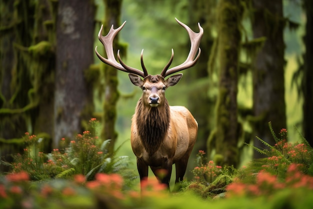 Foto gratuita vista de alces salvajes en la naturaleza