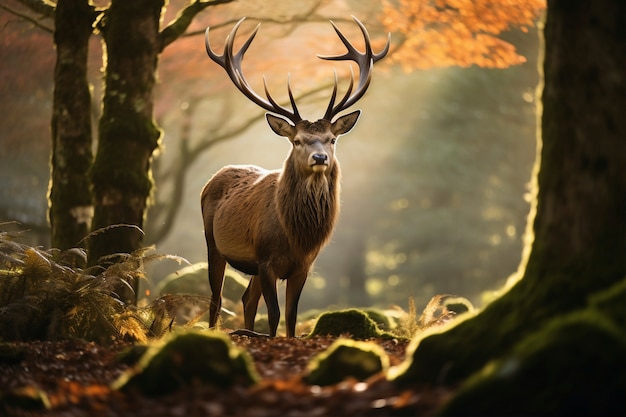 Vista de alces salvajes en la naturaleza