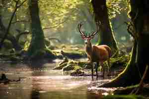 Foto gratuita vista de alces salvajes en la naturaleza