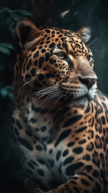 Vista del animal leopardo en estado salvaje