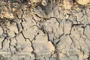 Foto gratuita vista anterior de suelo fértil seco y agrietado en la tierra.