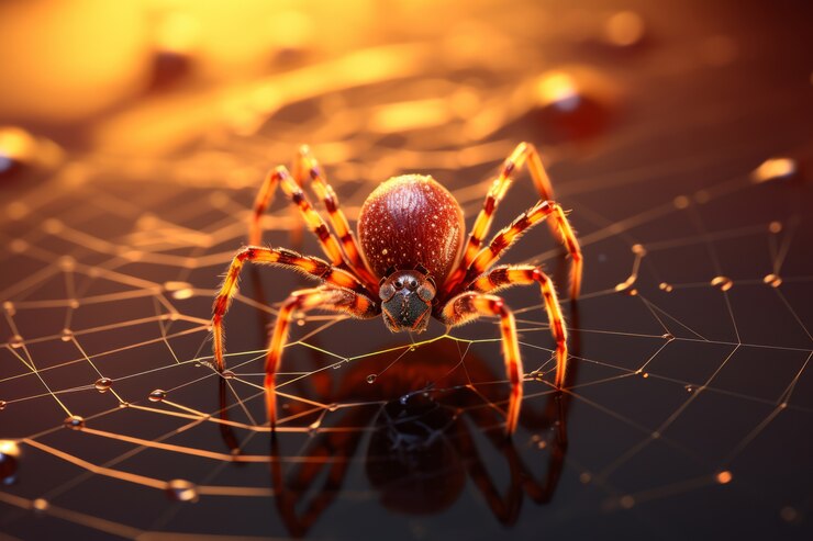 Foto gratuito vista de una araña en forma de ámbar en 3d