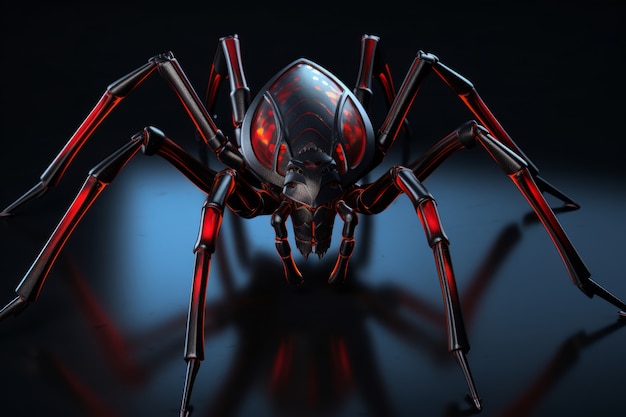 Foto gratuita vista de la araña robótica en 3d