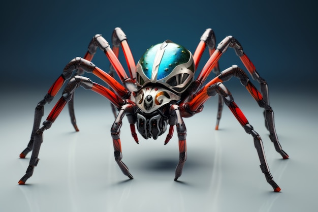 Foto gratuita vista de la araña robótica en 3d