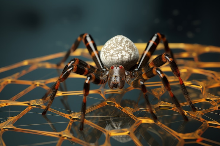 Foto gratuito vista de una araña tridimensional con patas y queliceras