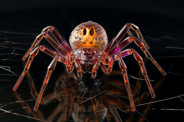 Foto gratuita vista de una araña tridimensional con patas y queliceras