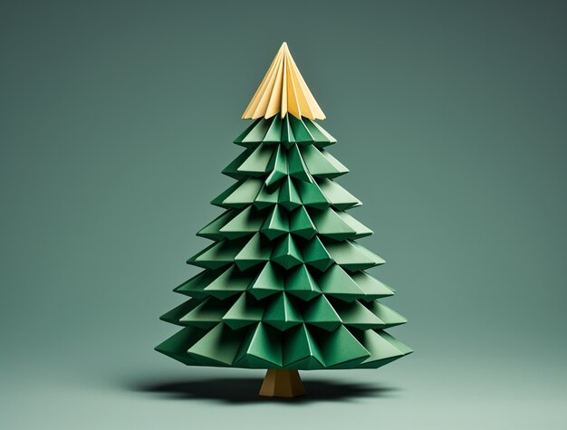 Vista del árbol de estilo de papel 3D
