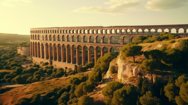 Vista de la arquitectura del antiguo imperio romano