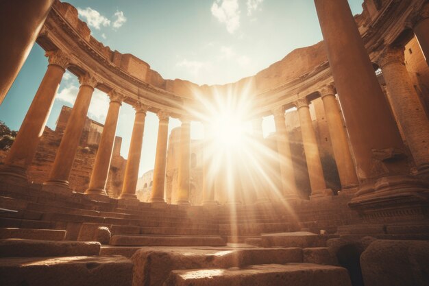 Vista de la arquitectura del antiguo imperio romano