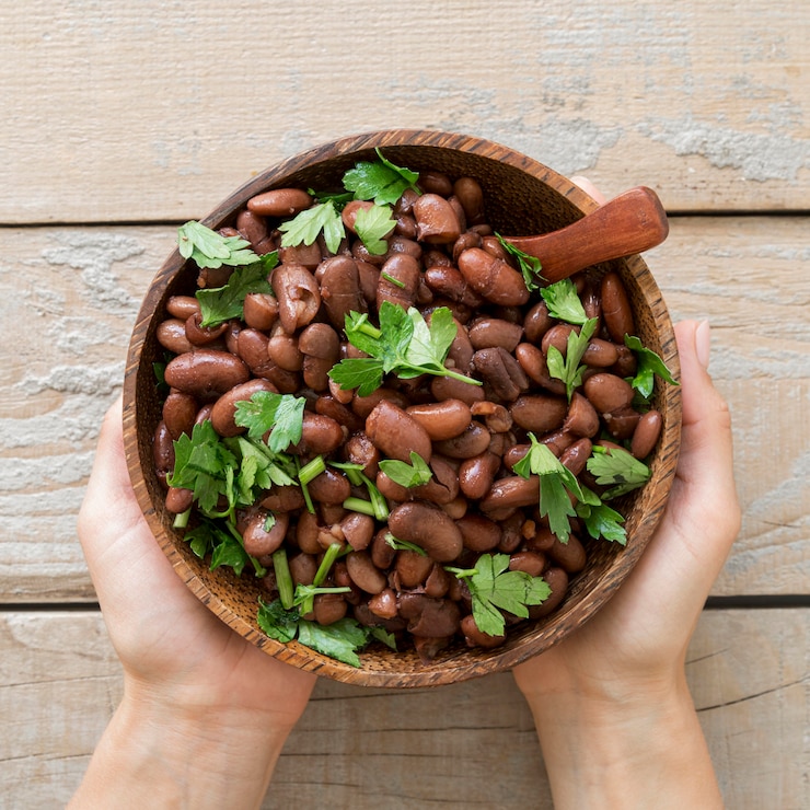 Foto gratuito vista de arriba de una deliciosa comida saludable