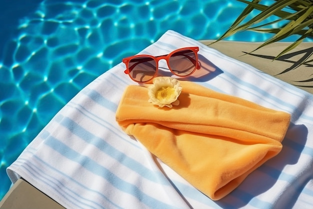 Foto gratuita vista de los artículos de verano para la piscina