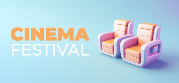 Vista de los asientos del teatro del festival de cine en 3D