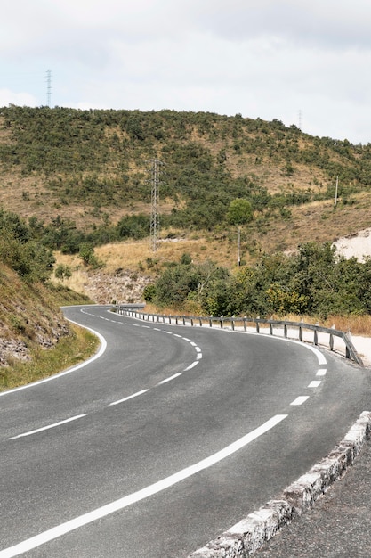 Vista de aventura en viaje por carretera