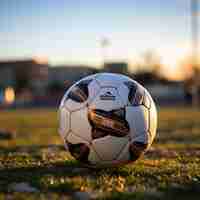 Foto gratuita vista del balón de fútbol en el campo de hierba