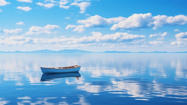 Vista de un barco en el agua