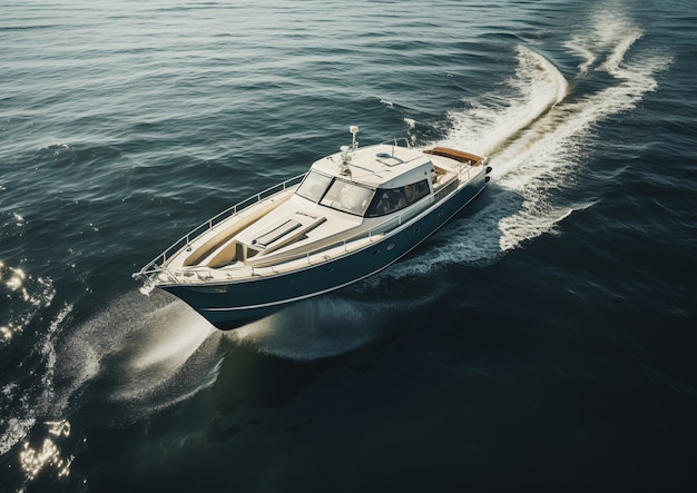 Vista de un barco en el agua