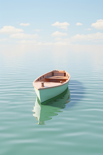 Vista de un barco en el agua