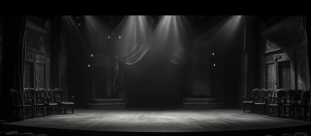 Foto gratuita vista en blanco y negro del teatro