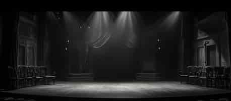 Foto gratuita vista en blanco y negro del teatro