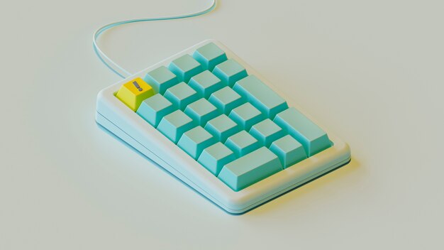 Vista de los botones del teclado 3d