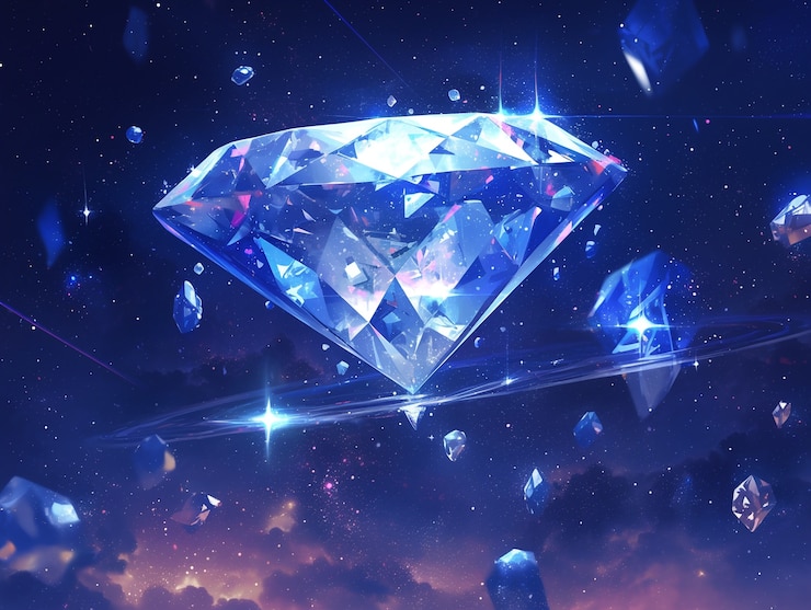 Foto gratuito vista del brillante diamante de dibujos animados