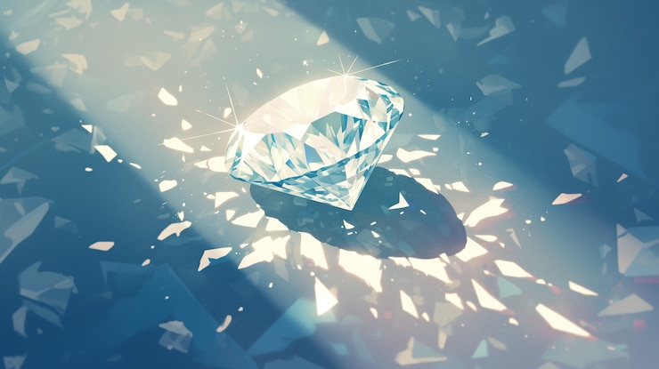 Foto gratuito vista del brillante diamante de dibujos animados
