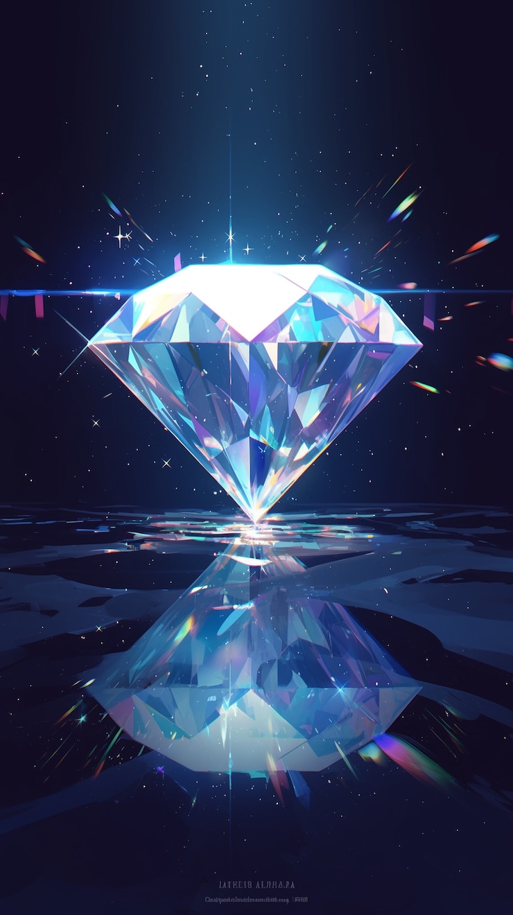 Foto gratuito vista del brillante diamante de dibujos animados