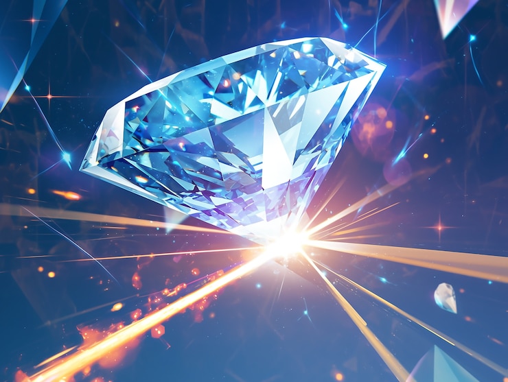 Foto gratuito vista del brillante diamante de dibujos animados