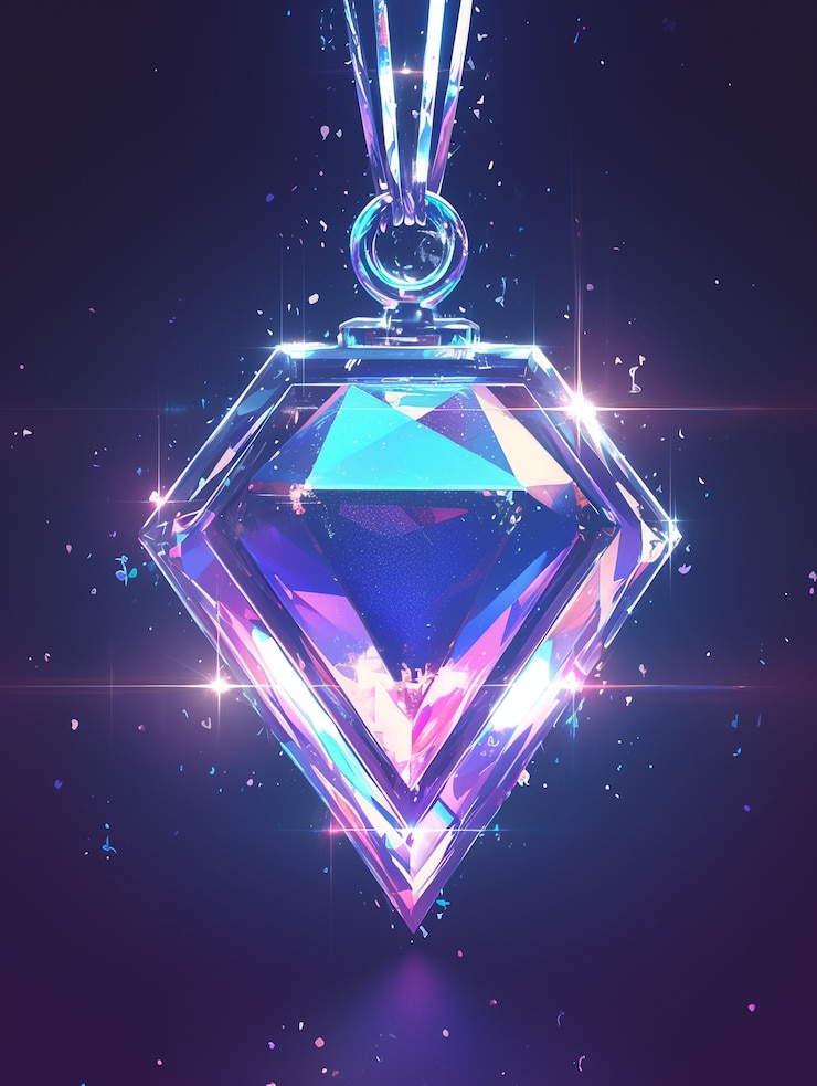 Foto gratuito vista del brillante diamante de dibujos animados