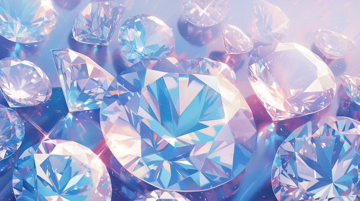 Foto gratuito vista del brillante diamante de dibujos animados
