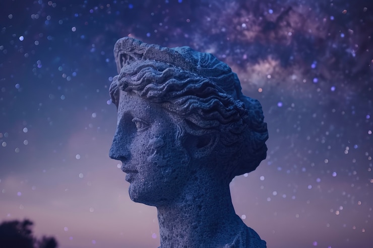 Foto gratuito vista del busto de la antigua diosa griega
