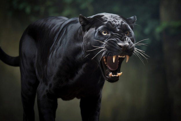 Vista de cachorros de pantera negra en estado salvaje