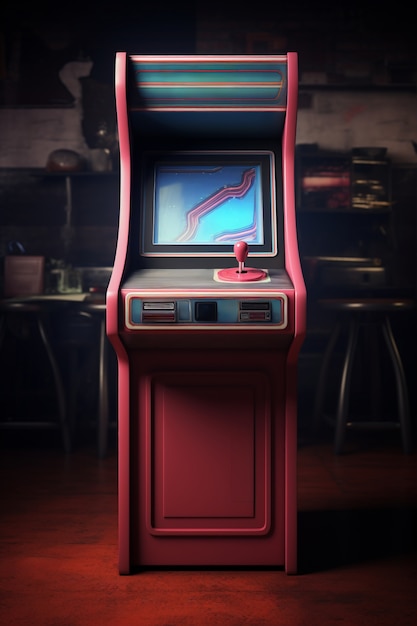 Foto gratuita vista de la caja del juego de arcade 3d