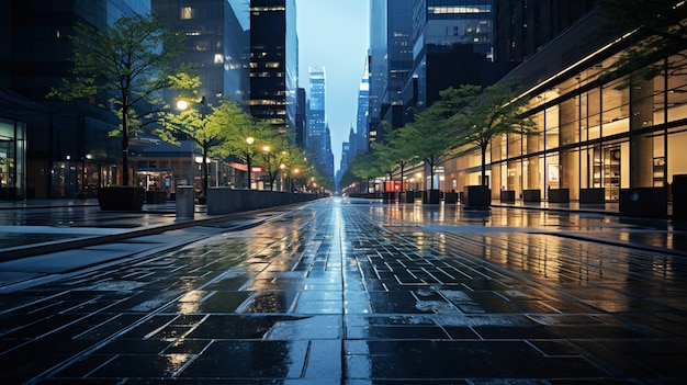 Vista de la calle de la ciudad por la noche