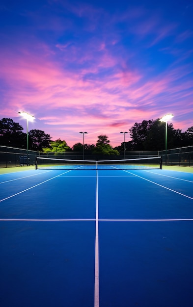 Foto gratuita vista de la cancha de tenis al aire libre.