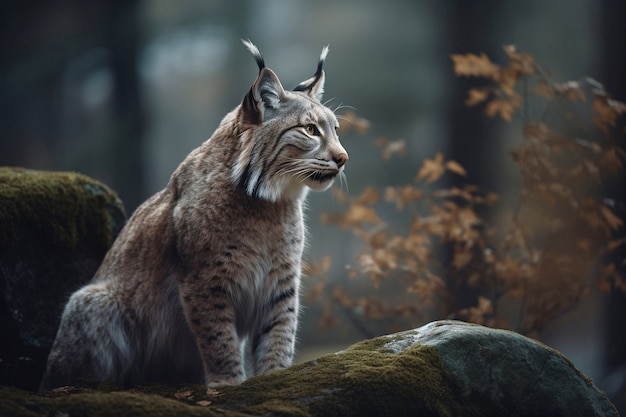 Vista de caracal salvaje o lince en la naturaleza