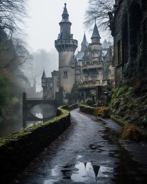 Foto gratuita vista del castillo con el paisaje natural