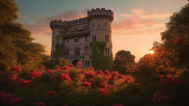 Foto gratuita vista del castillo con el paisaje natural