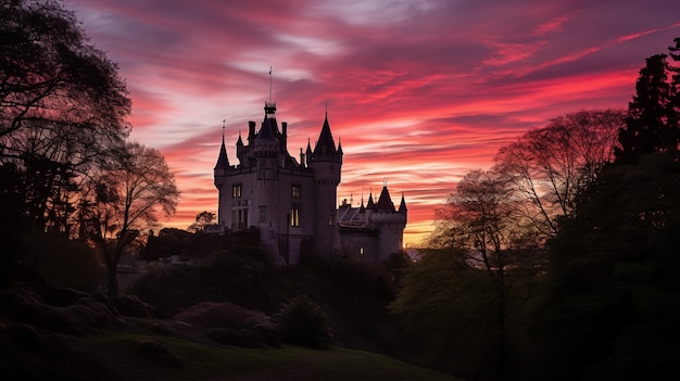 Foto gratuita vista del castillo con el paisaje natural