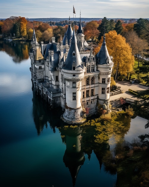 Foto gratuita vista del castillo con el paisaje natural