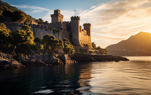 Foto gratuita vista del castillo con el paisaje natural